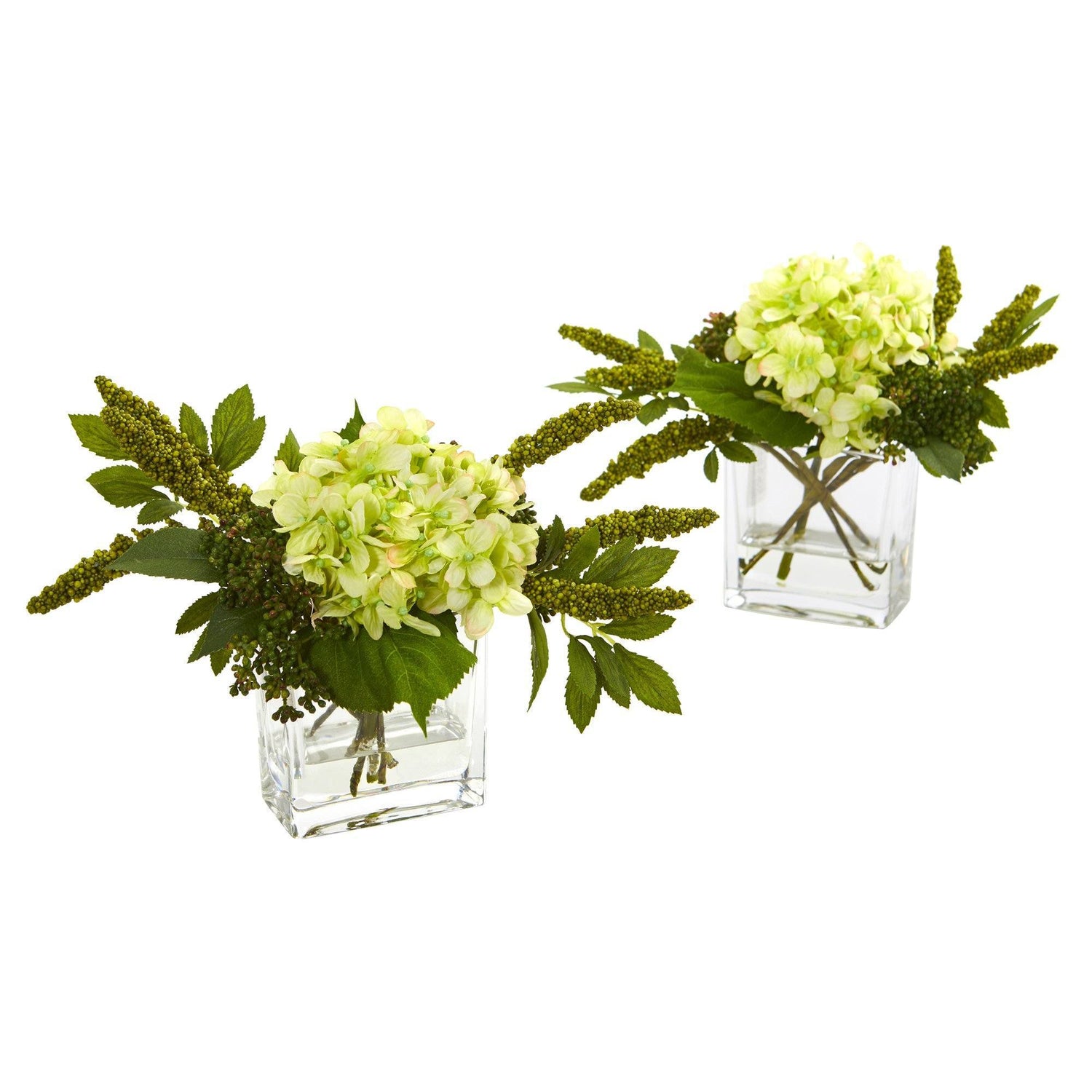 Hydrangea Artificial Arrangement in Vase (Set of 2)