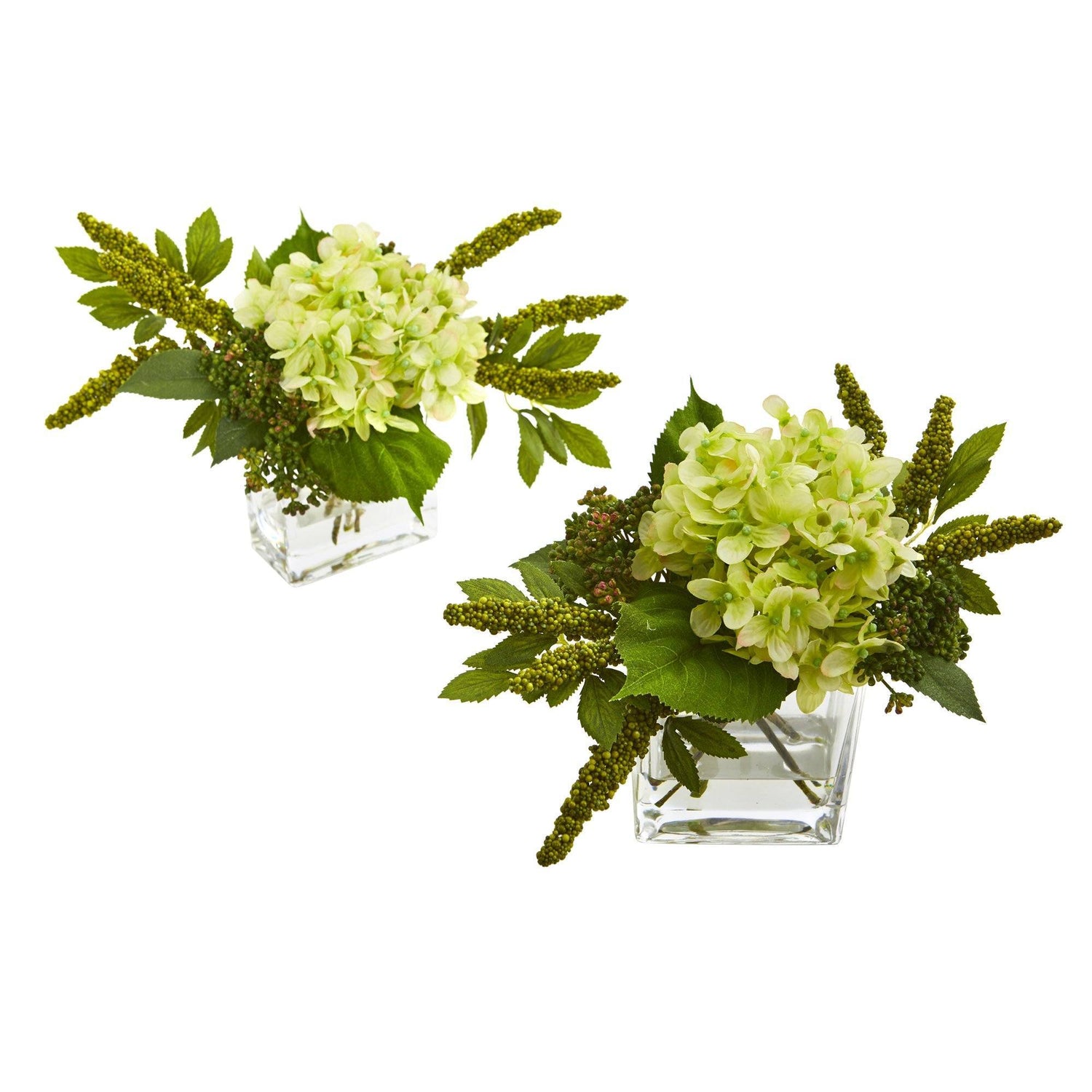 Hydrangea Artificial Arrangement in Vase (Set of 2)