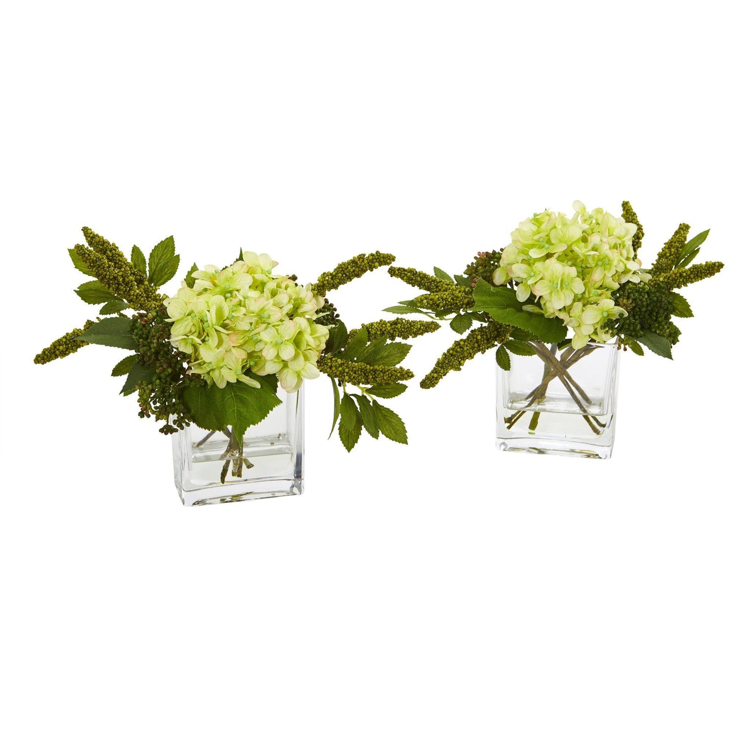 Hydrangea Artificial Arrangement in Vase (Set of 2)