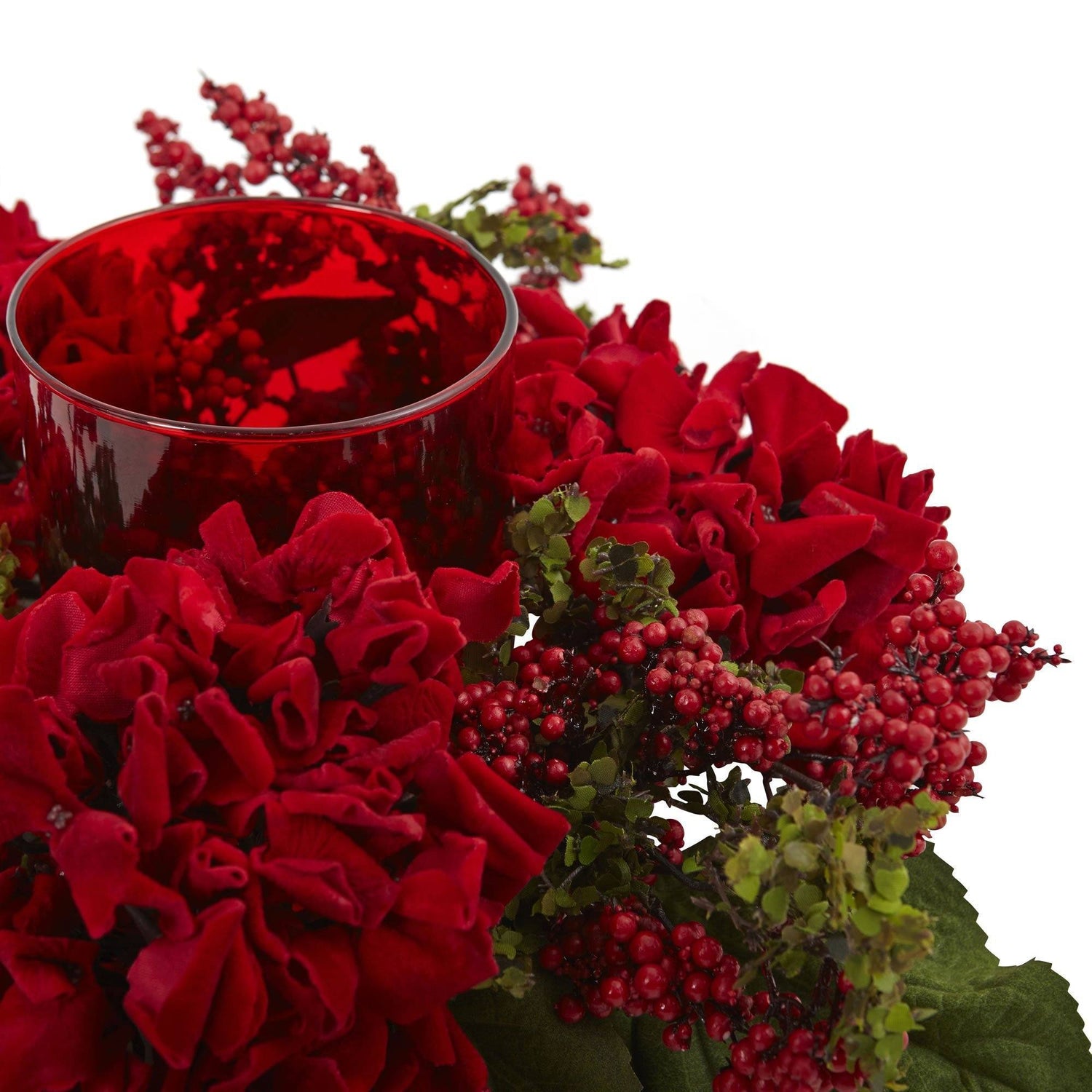 Hydrangea & Lush Berry Candelabrum | Nearly Natural