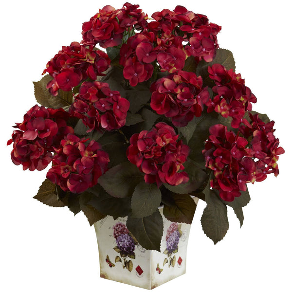 Hydrangea w/Large Floral Planter