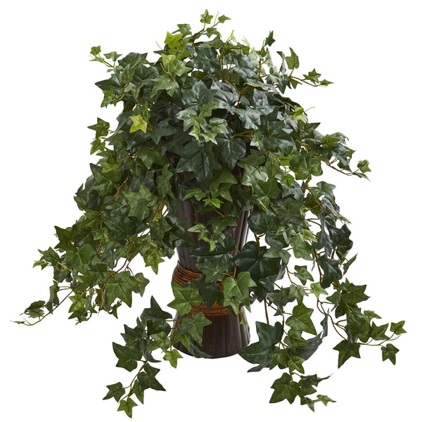 Ivy Artificial Plant in Bamboo Planter