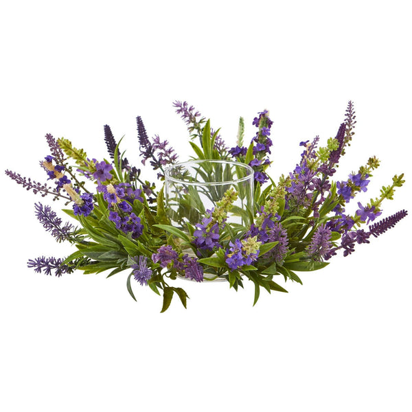 Lavender Artificial Arrangement Candelabrum