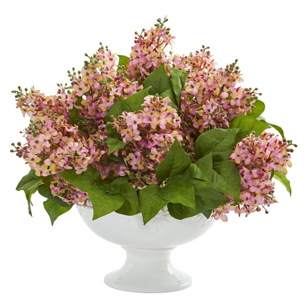 Lilac Artificial Arrangement in White Vase