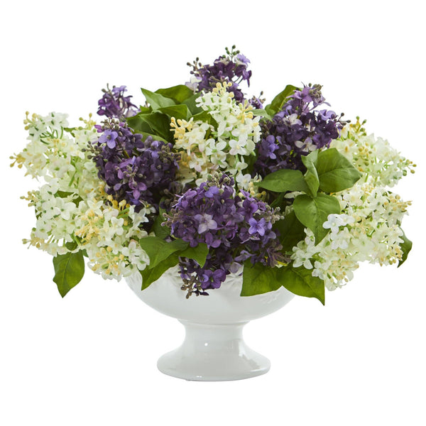 Lilac Artificial Arrangement in White Vase