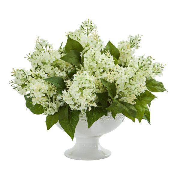 Lilac Artificial Arrangement in White Vase