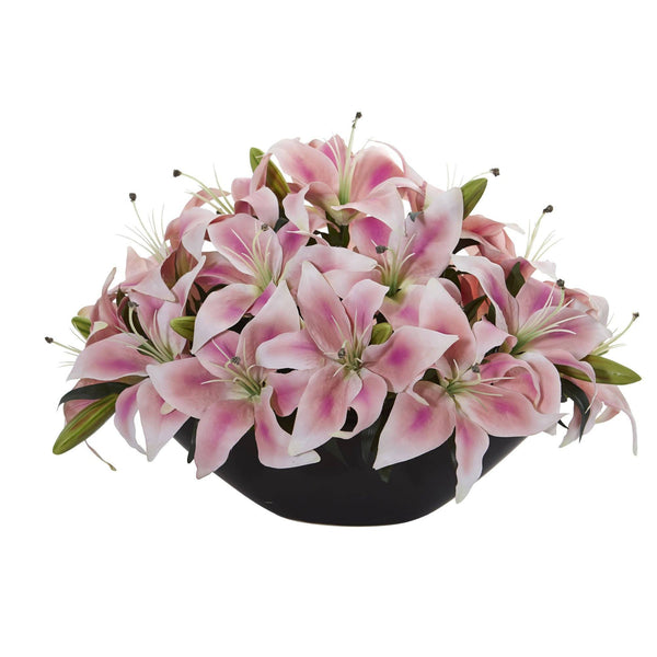 Lily Centerpiece Artificial Floral Arrangement