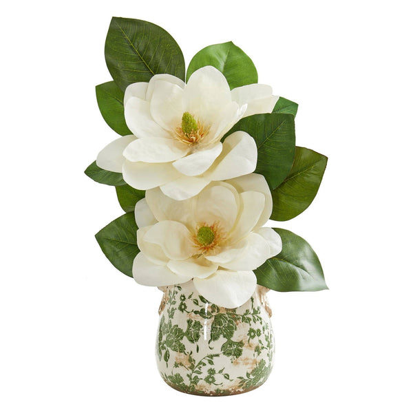 Magnolia Artificial Arrangement in Floral Design Vase