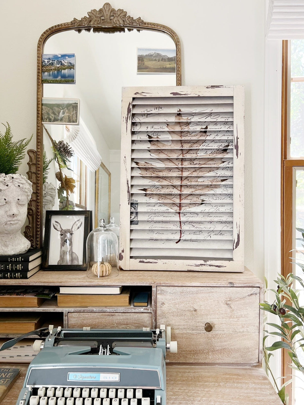 Maple Leaf Window Shutter Wall Décor | Nearly Natural