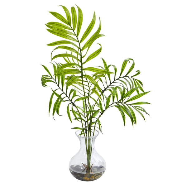 Mini Acera Palm Artificial Plant in Vase (Set of 3)