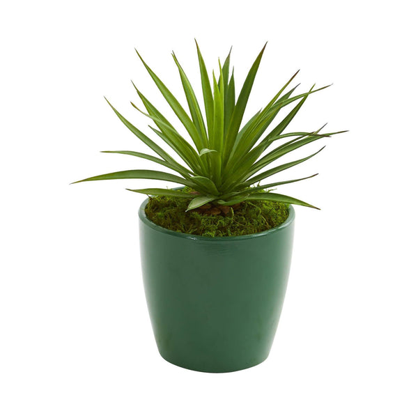 Mini Agaves Artificial Plant in Green Planter (Set of 3)