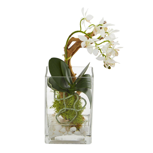 Mini Phalaenopsis Orchid Artificial Arrangement (Set of 2)