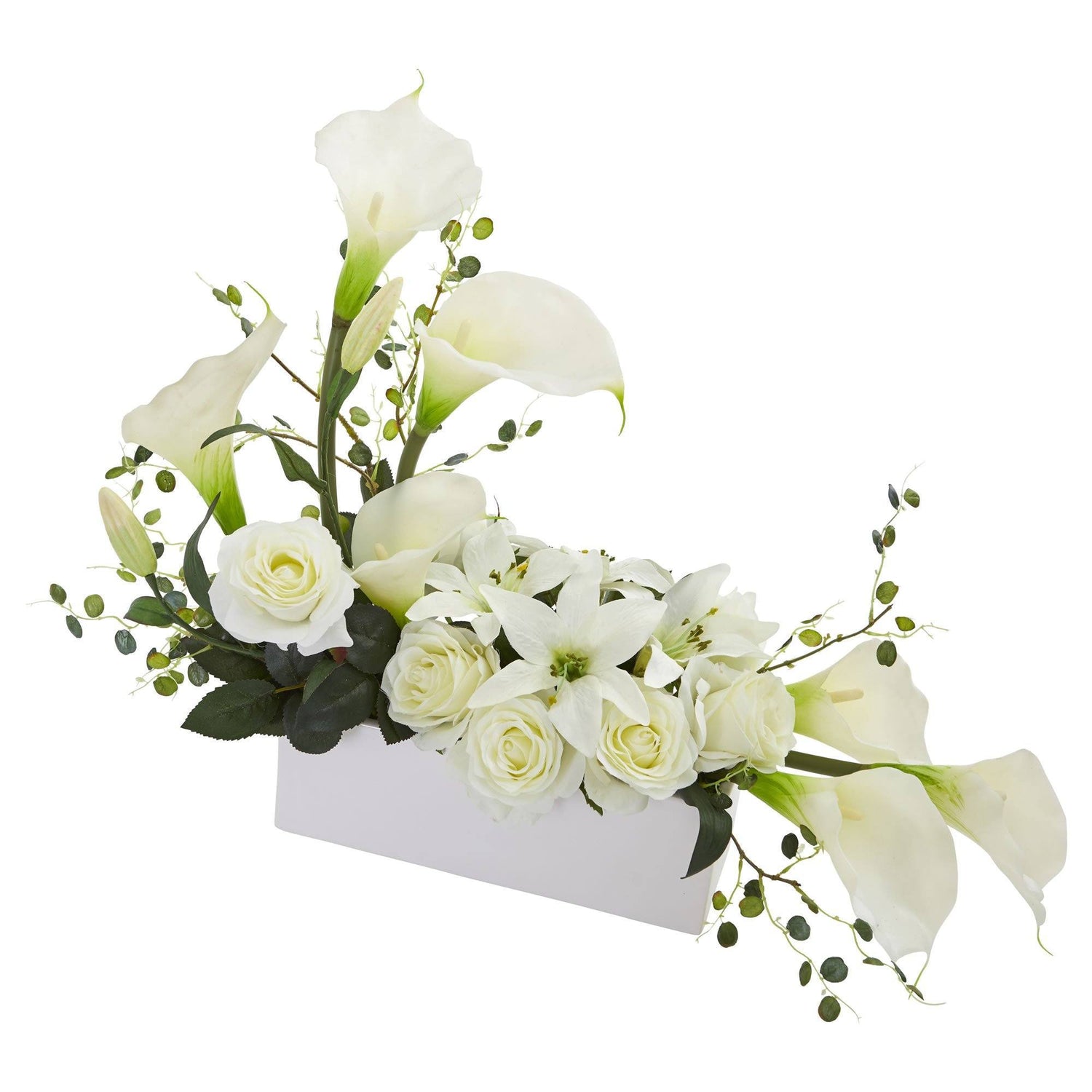 Mixed Lily and Rose Artificial Arrangement