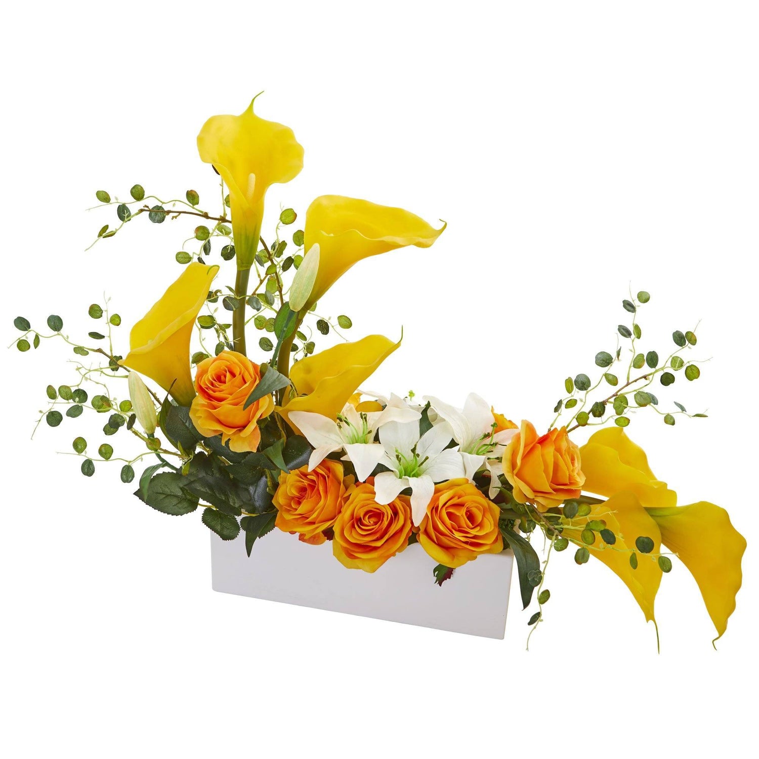 Mixed Lily and Rose Artificial Arrangement