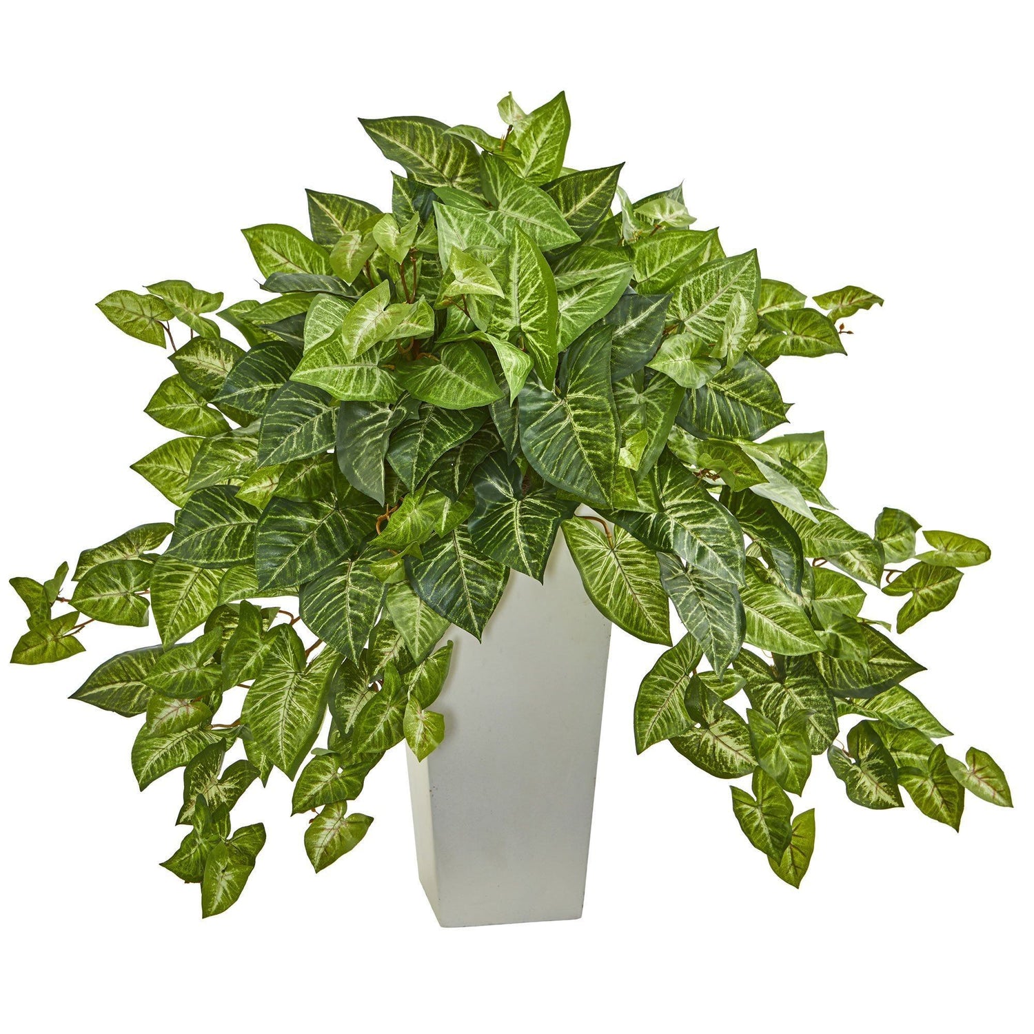 Nephthytis Artificial Plant in White Tower Planter