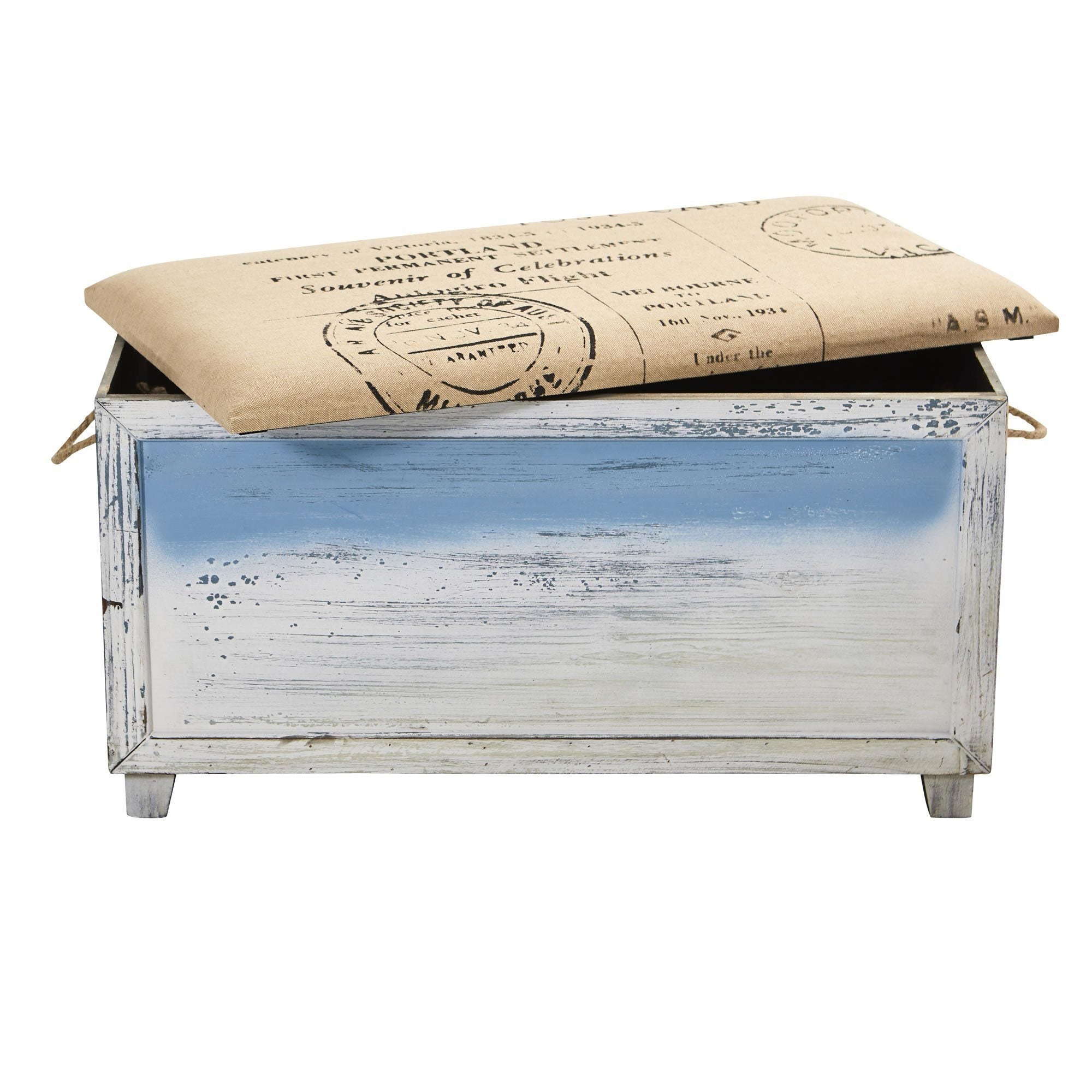 Ocean Breeze Storage Boxes, Bench and Seating Set (Set of 3