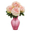 Peony Artificial Arrangement in Rose Garden Vase