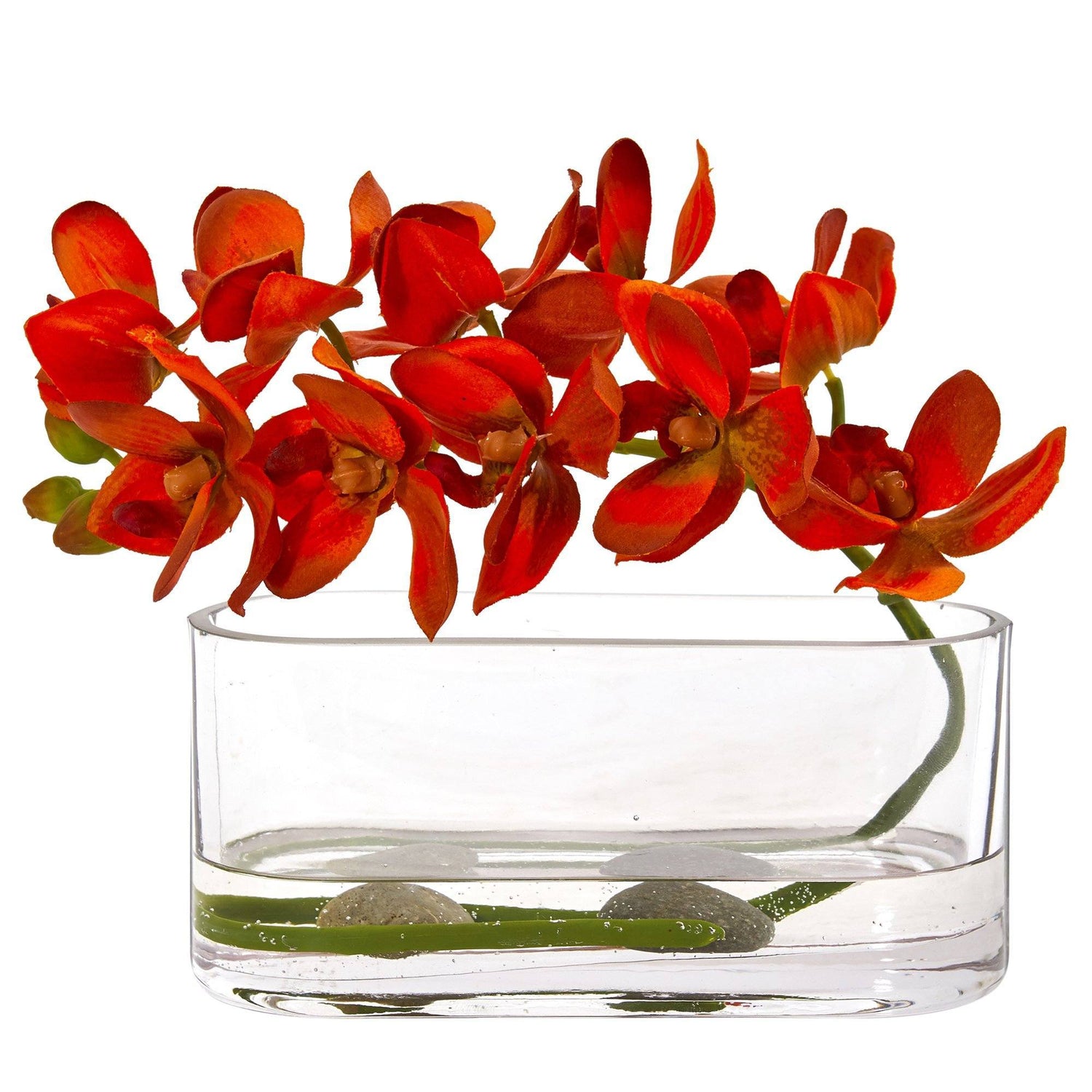 Phalaenopsis Orchid Artificial Arrangement in Glass Vase