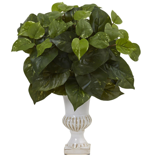 Pothos Silk Plant with Urn (Set of 2)