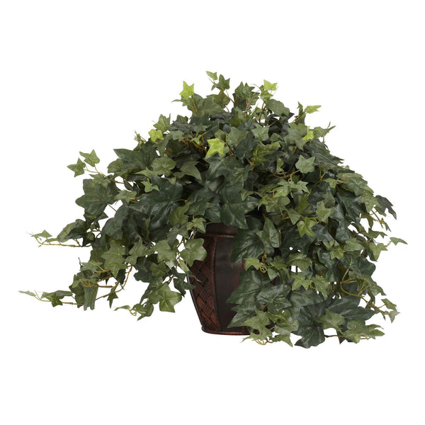 Puff Ivy w/Decorative Vase Silk Plant
