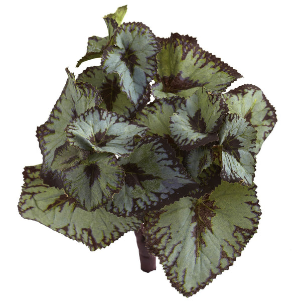 Rex Begonia Artificial Bush (Set of 12)