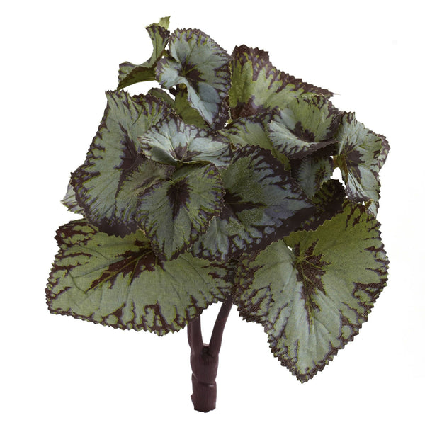 Rex Begonia Artificial Bush (Set of 12)