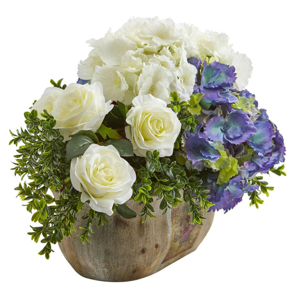 Rose and Hydrangea Artificial Arrangement