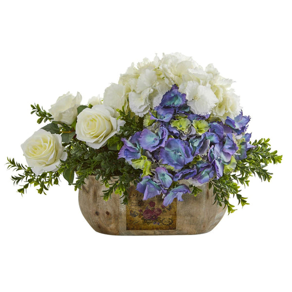 Rose and Hydrangea Artificial Arrangement