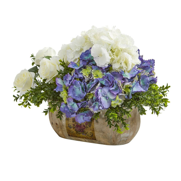 Rose and Hydrangea Artificial Arrangement