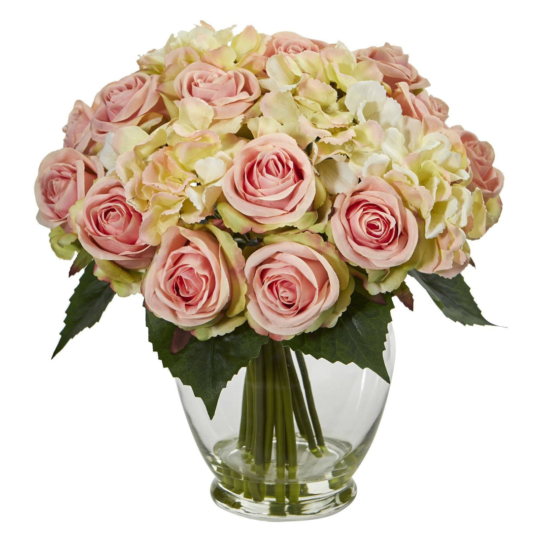 hydrangea and garden rose bouquet