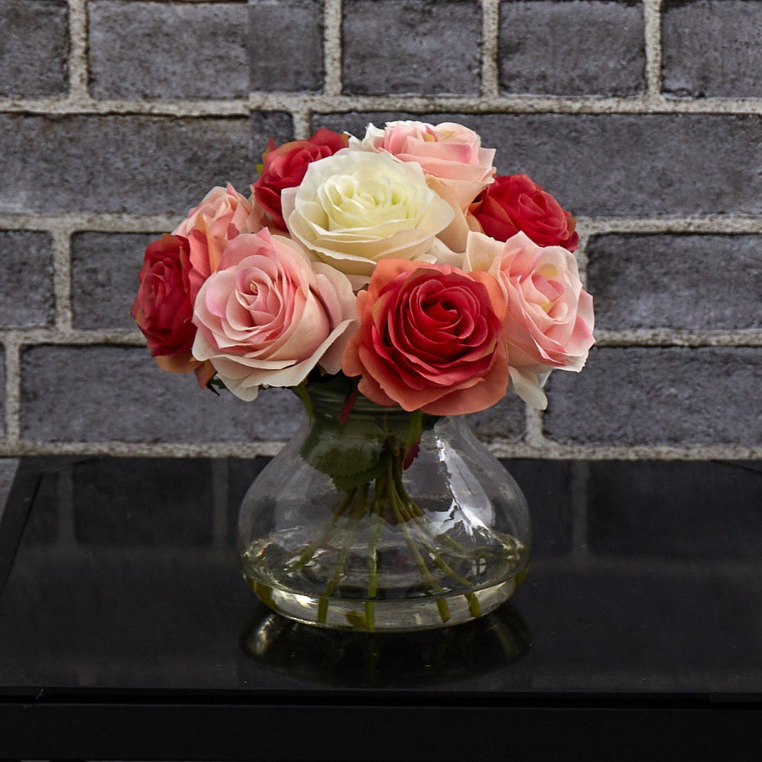 Rose Arrangement w/Vase 1367 Nearly Natural, image size:1100x1100