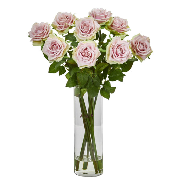 Rose Artificial Arrangement in Cylinder Vase