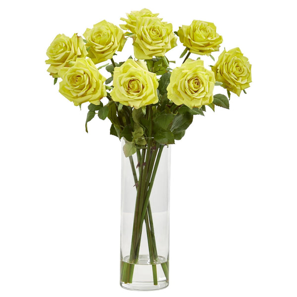 Rose Artificial Arrangement in Cylinder Vase