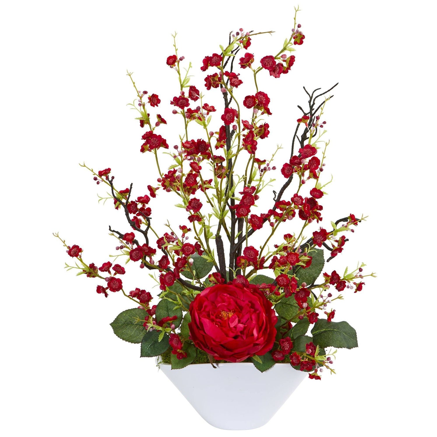 Rose & Cherry Blossom Artificial Arrangement