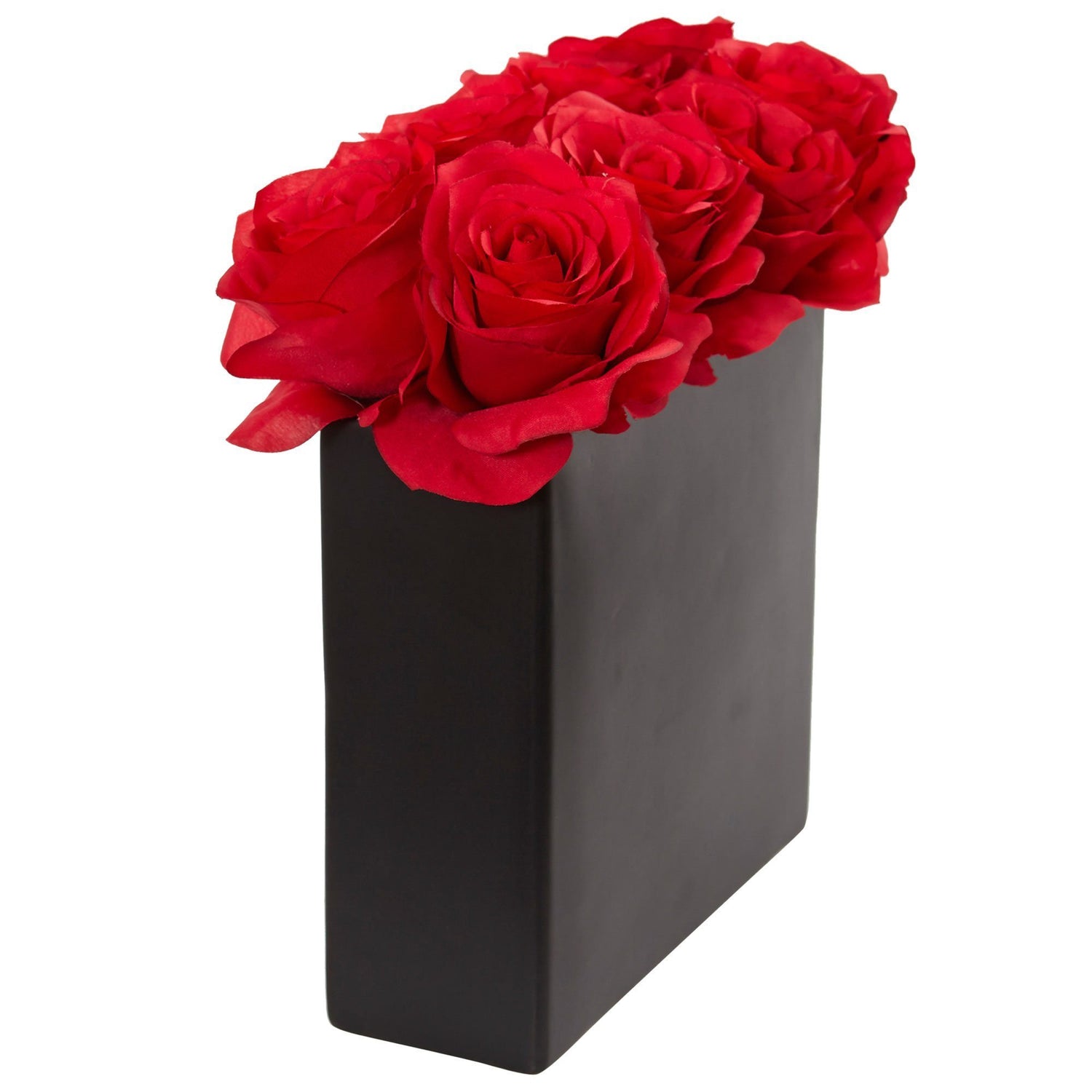 Roses Arrangement in Black Vase