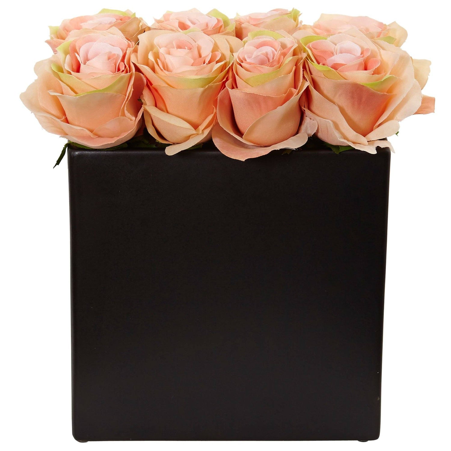 Roses Arrangement in Black Vase