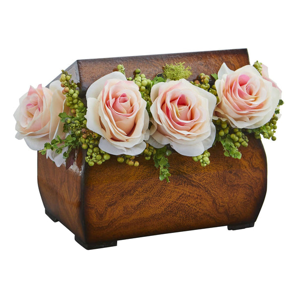 Roses Artificial Arrangement in Decorative Chest