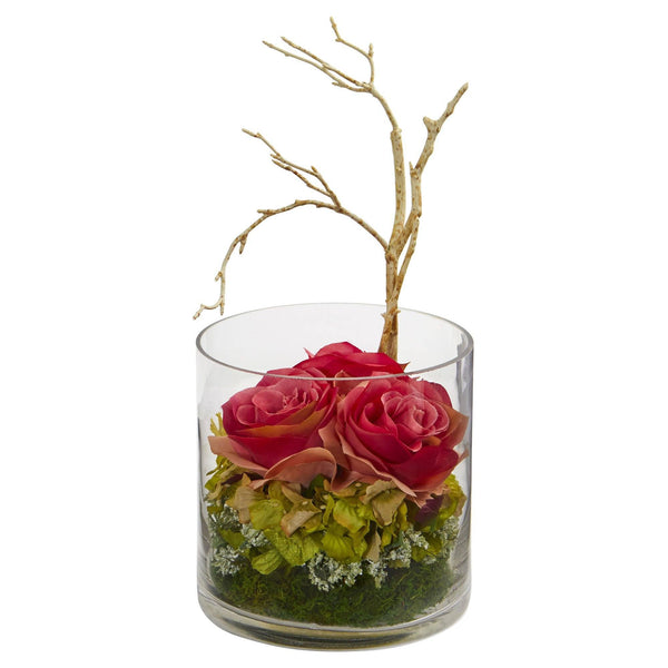 Roses & Hydrangeas Artificial Arrangement