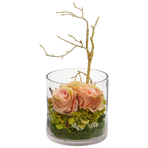 Roses & Hydrangeas Artificial Arrangement
