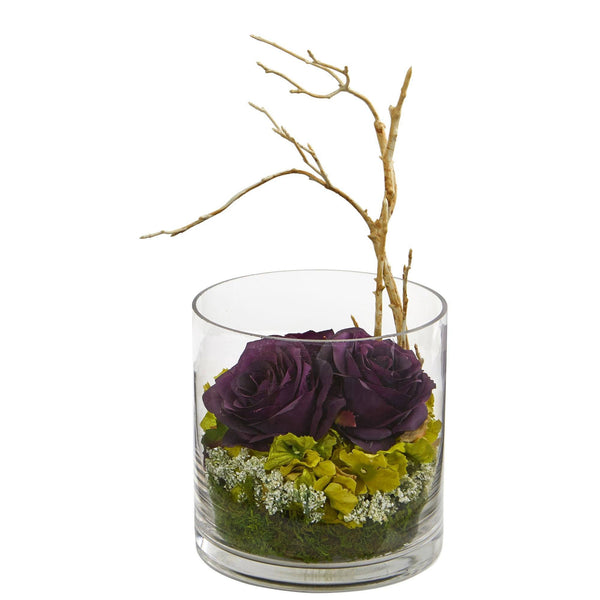 Roses & Hydrangeas Artificial Arrangement