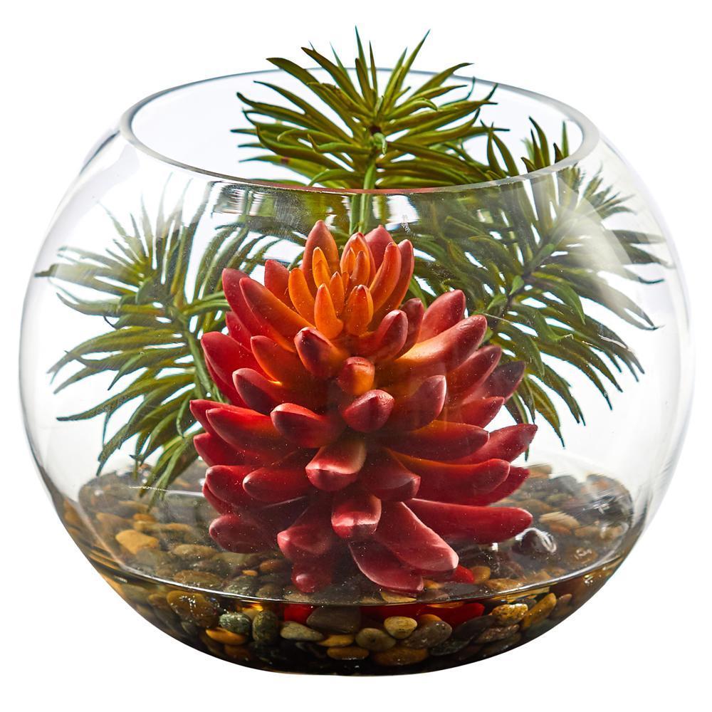 Succulent Artificial Plant in Round Vase