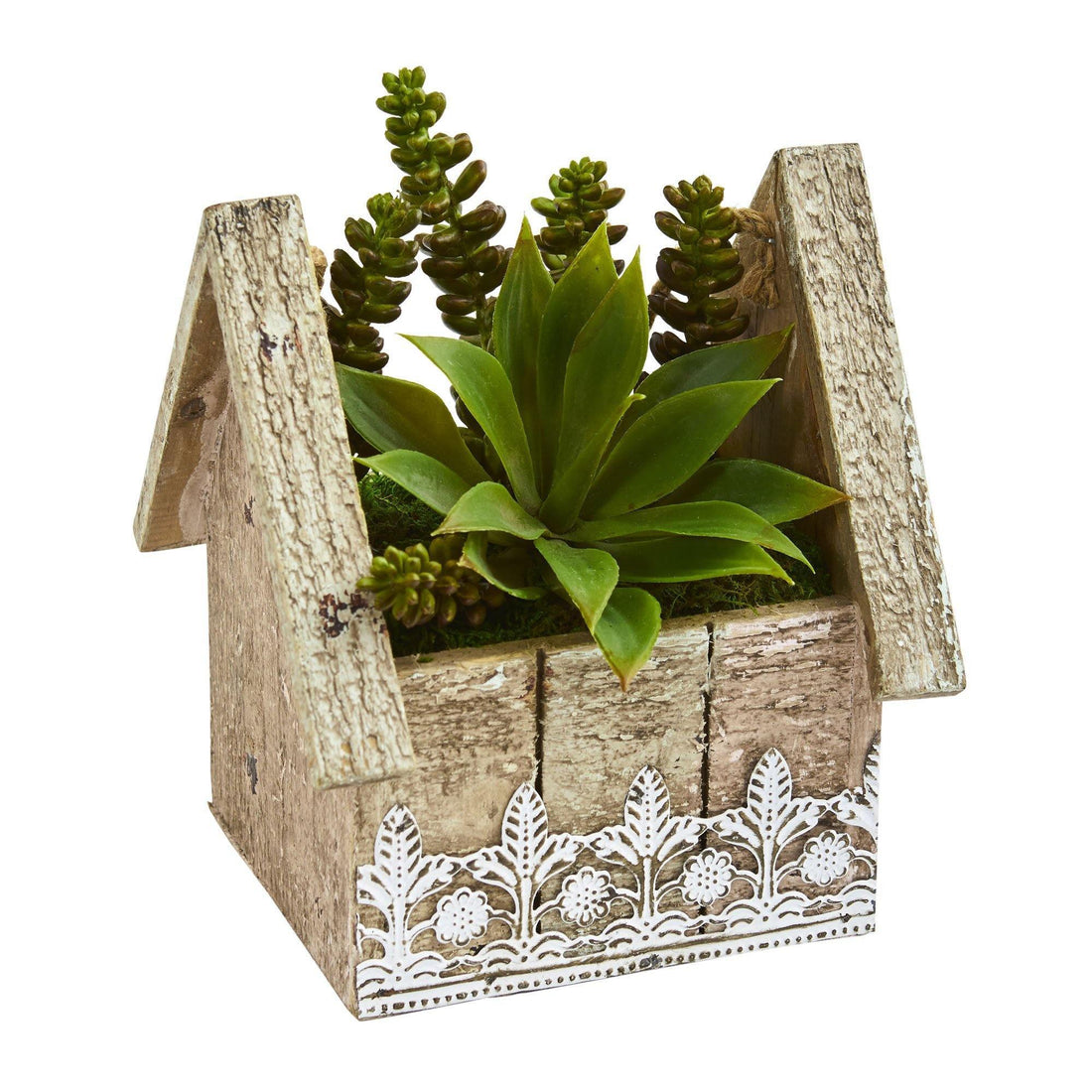 hanging succulent box Succulent Garden Artificial Plant in Birdhouse Hanging Planter