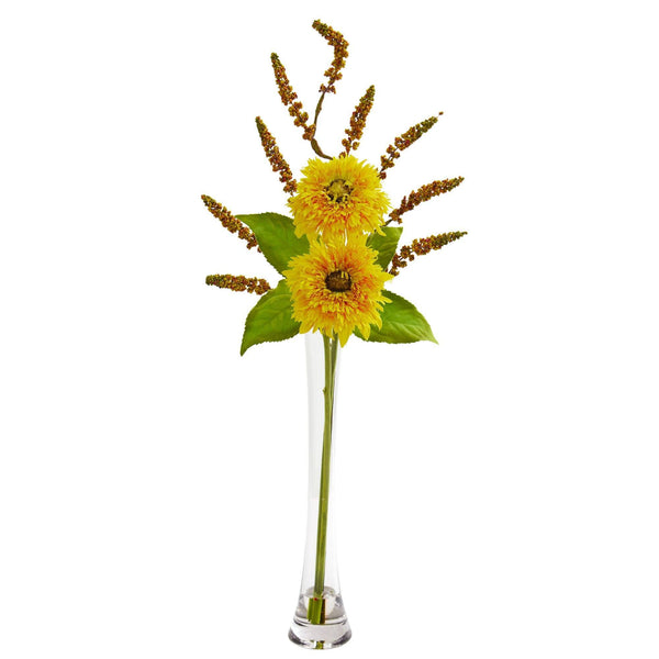 Sunflower & Berry Artificial Arrangement