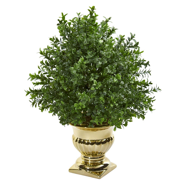 Sweet Grass Artificial Plant in Gold Urn