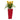 Triple Bromeliad Artificial Plant in Red Planter