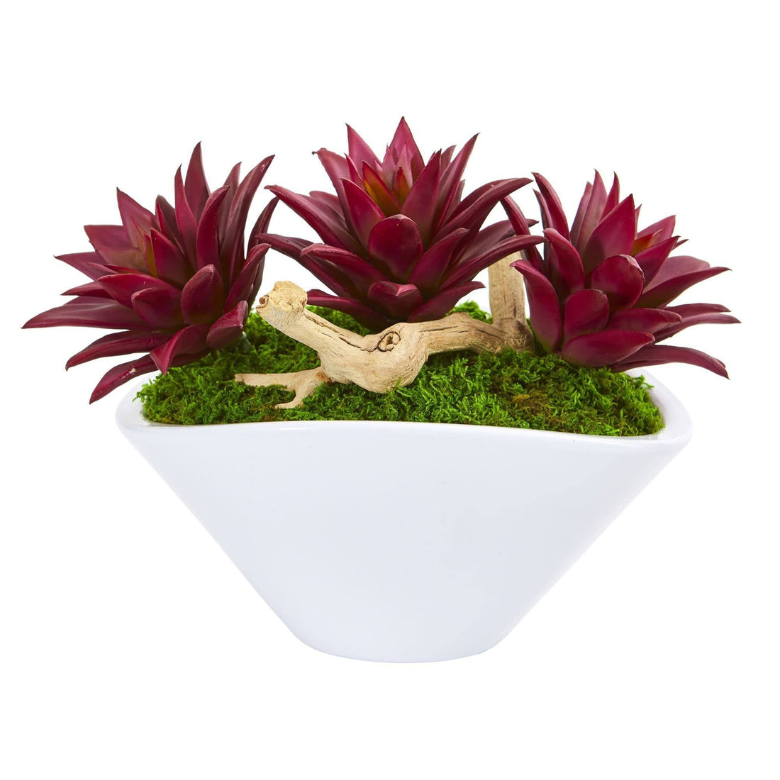 spiky plant succulent Triple Spiky Succulent Artificial Plant in White Vase