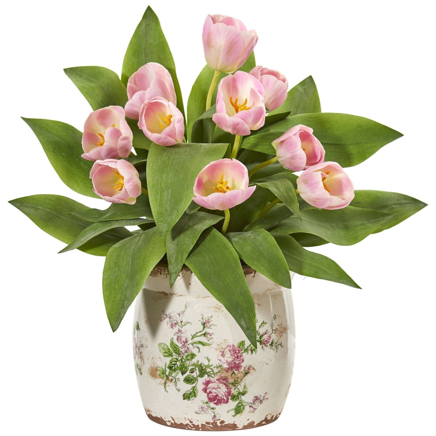 Tulip Artificial Arrangement in Floral Design Vase