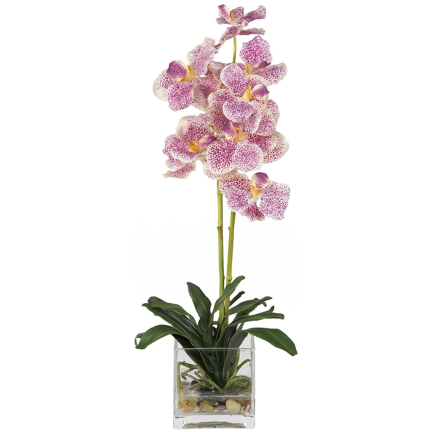 Vanda w/Glass Vase Silk Flower Arrangement