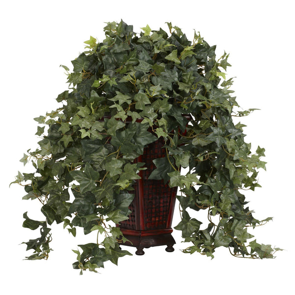 Vining Puff Ivy w/Decorative Vase Silk Plant