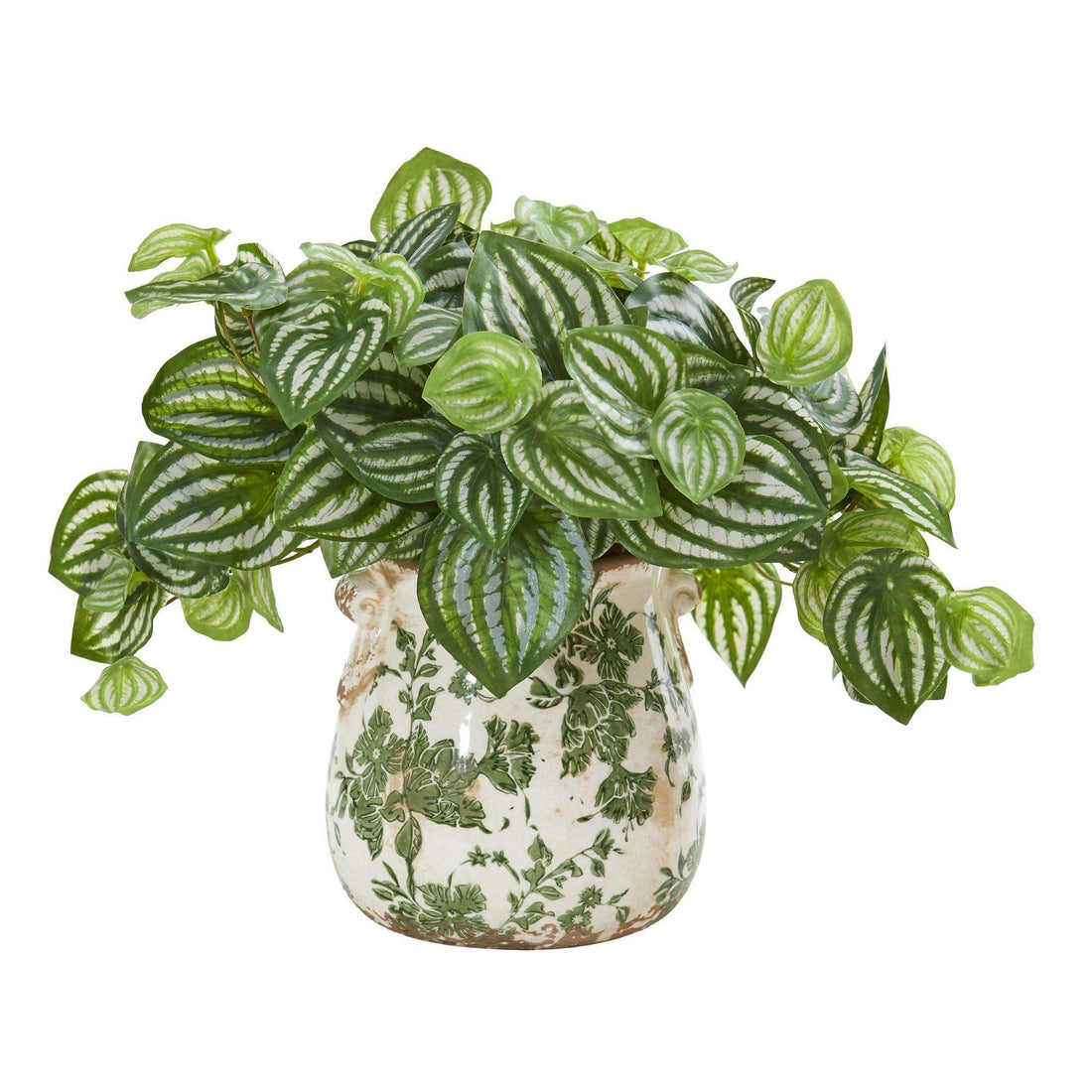 watermelon house plant Nearly Natural Watermelon Peperomia Artificial Plant in Vase (Real Touch)